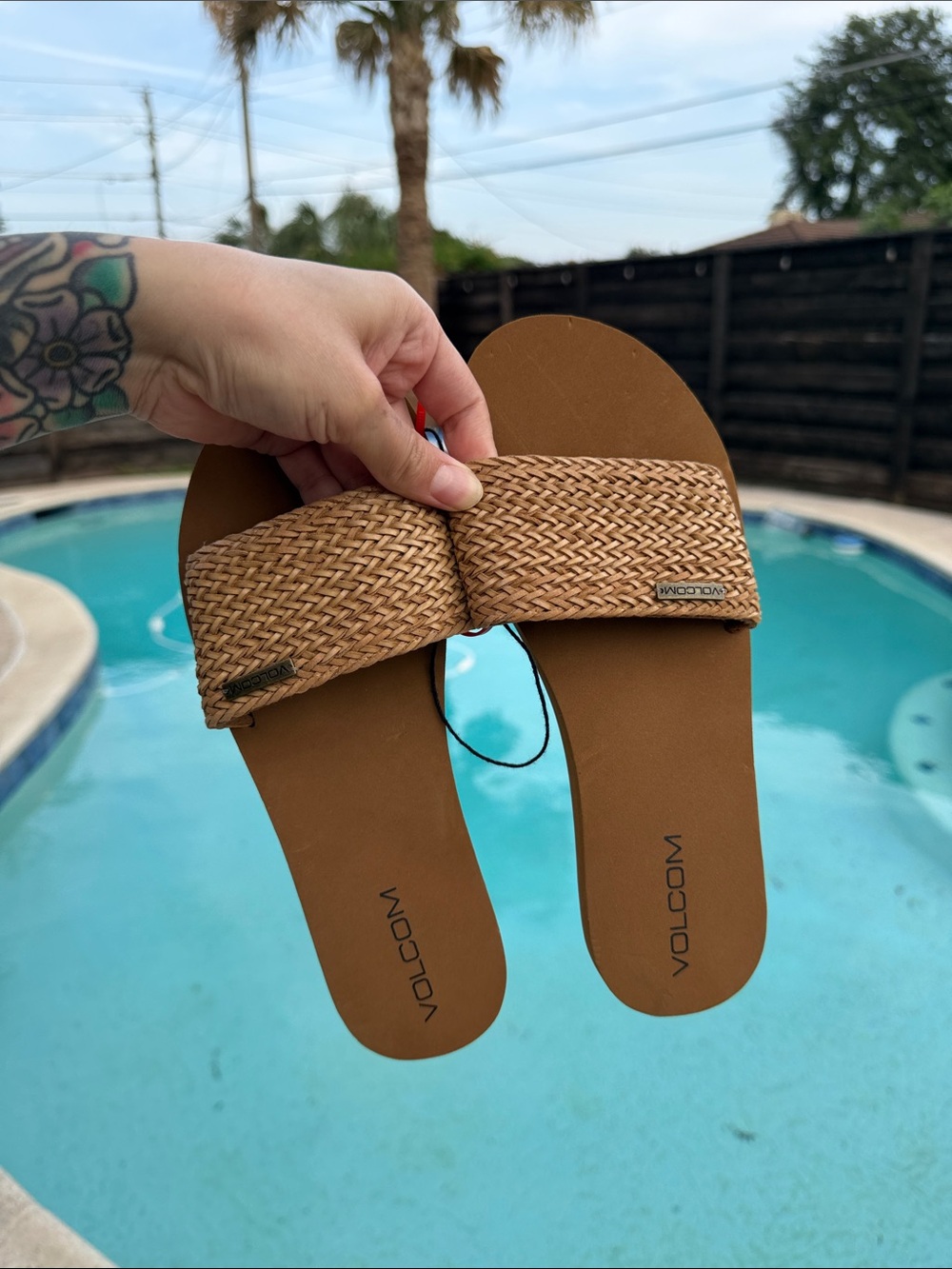 Volcom Women’s Brown Woven Slide Sandals